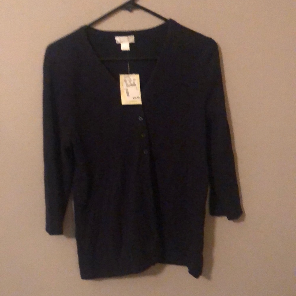 V-neck sweater, navy blue, Christopher and Banks